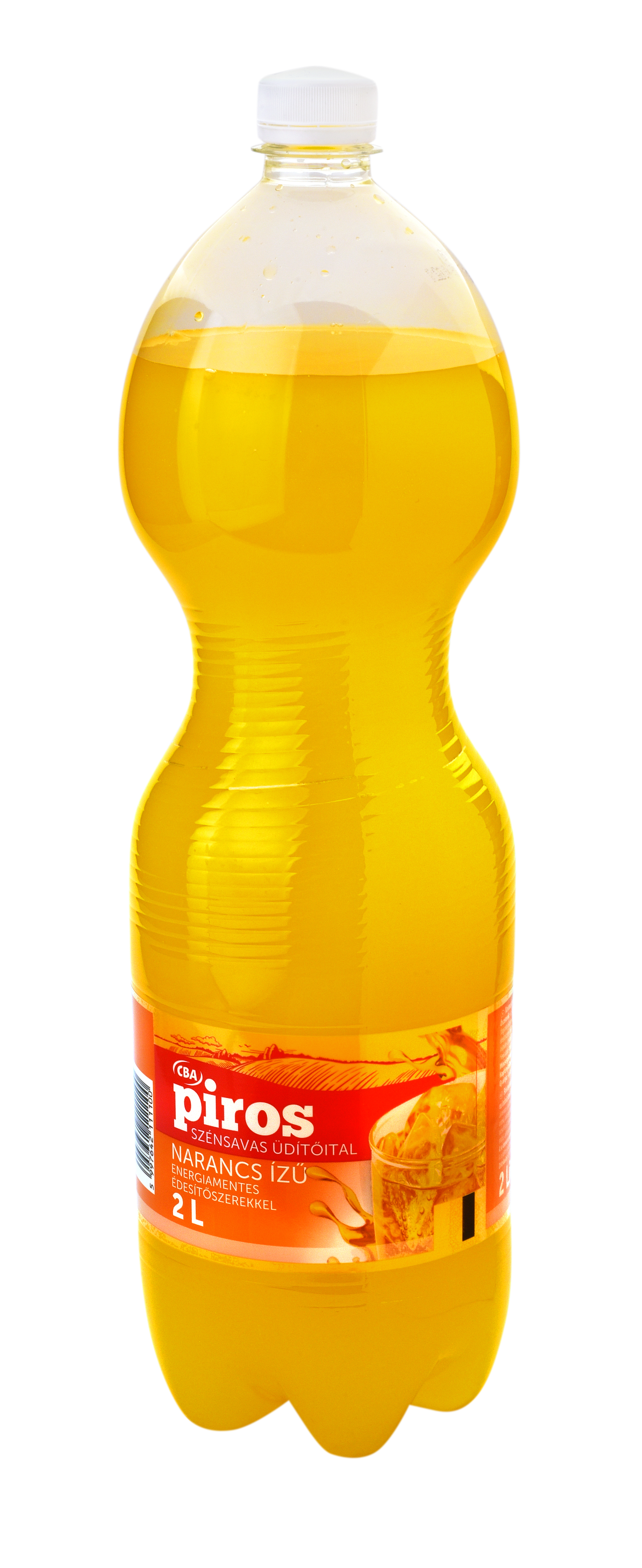 CBA Piros Narancs ízű szénsavas üdítőital édesítőszerekkel 2l